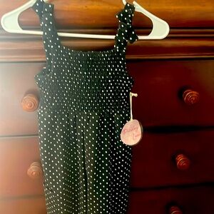 Girls romper size 7 Black and White poka Dot. Paisley Lane! NWT
